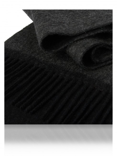 Длиный 2-х СТОРОННИЙ Шарф из мягчайшей шерсти Merinos (Twill) СИМФОНИЯ КОРИЧНЕВОГО F2T.W120_NA100/BL.GR