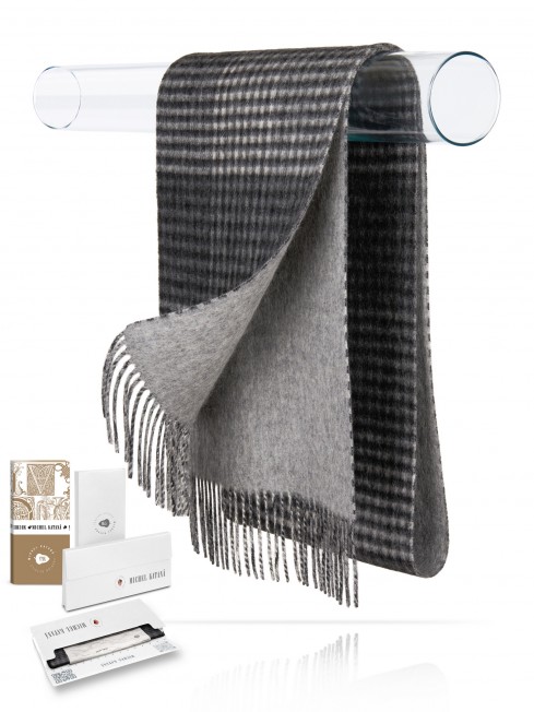 Длиный 2-х СТОРОННИЙ Шарф из мягчайшей шерсти Merinos (Twill) МОНОХРОМНЫЙ КЛАССИК F2TQ.W170_GZ-685/SURE.GR