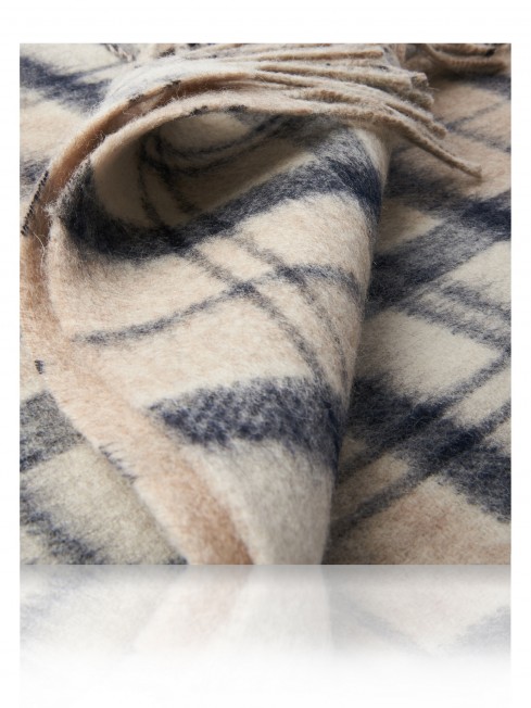 Длиный 2-х СТОРОННИЙ Шарф из мягчайшей шерсти Merinos (Twill) ИВОРИ-ДЕТАЛИ F2TQ.W170_GZ-765A/LATE.SUR