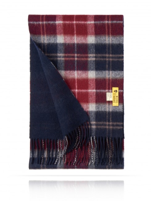 Длиный 2-х СТОРОННИЙ Шарф из мягчайшей шерсти Merinos (Twill) ШТРИХ-НОВАЯ ГЛАВА F2TQ.W170_GZ-765C/N.BORD