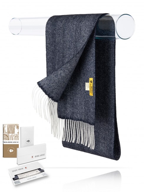 Длиный Шарф из мягчайшей шерсти Merinos (Herringbone) ВЕТРЫ СЕВЕРА ШОТЛАНДИИ FHb.W130_T-RZ-30A/SUR