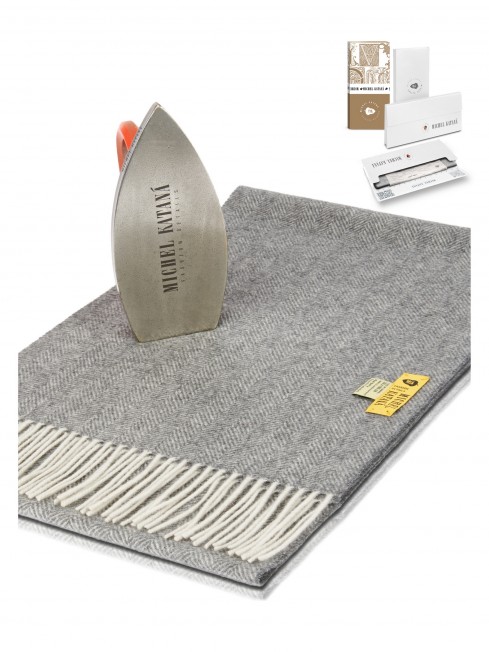 Длиный Шарф из мягчайшей шерсти Merinos (Herringbone) ГРАДИЕНТ МИСТИК FHb.W130_T-RZ-5C/SUR