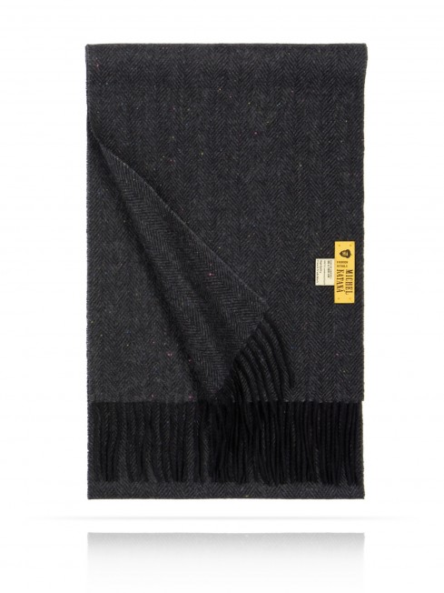 Длиный Шарф из мягчайшей шерсти Merinos (Herringbone) ОБАЯНИЕ ТЕМНО-СЕРОГО FHs.W120_VL-2271-10/D.GR