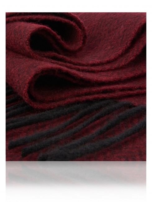 Длиный Шарф из мягчайшей шерсти Merinos (Herringbone) РУБИНОВЫЙ ИНКАНТУС FHs.W130_T-RZ-1B/BORD