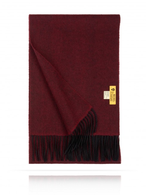 Длиный Шарф из мягчайшей шерсти Merinos (Herringbone) ВИННО-ОБАЯНИЕ FHs.W130_T-RZ-20A/ROSU
