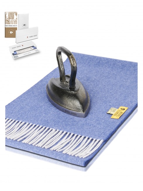 Длиный Шарф из мягчайшей шерсти Merinos (Herringbone) ВЕТЕР НЕБА FHs.W130_T-RZ-29B/DIM