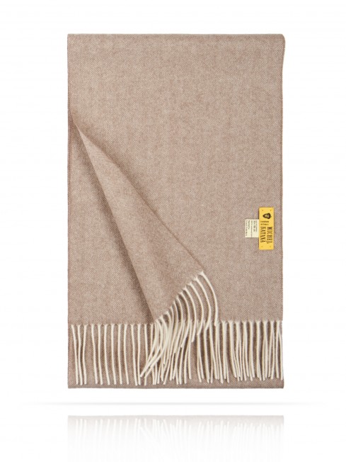 Длиный Шарф из мягчайшей шерсти Merinos (Herringbone) ЛАТТЕ-С-БЕЛЫМ FHs.W130_T-RZ-29D/LATE