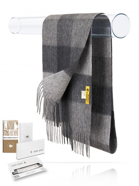Длиный Шарф из мягчайшей шерсти Merinos (Herringbone) ГЕОГРАФ-ГЕОМЕТРИКОЙ FHsQ.W130_GZ-657/SUR