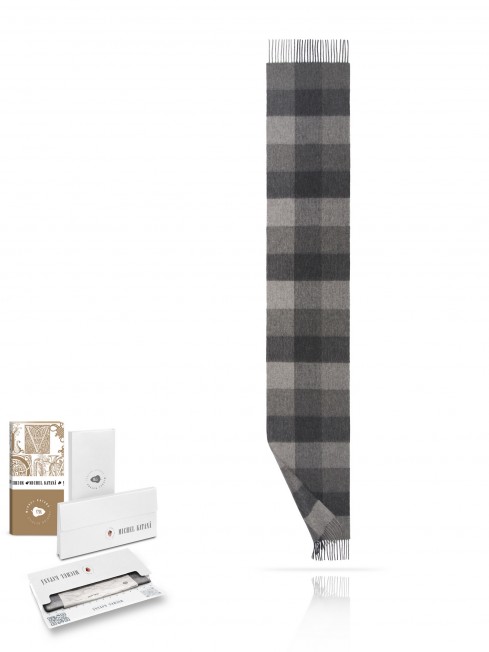 Длиный Шарф из мягчайшей шерсти Merinos (Herringbone) ГЕОГРАФ-ГЕОМЕТРИКОЙ FHsQ.W130_GZ-657/SUR