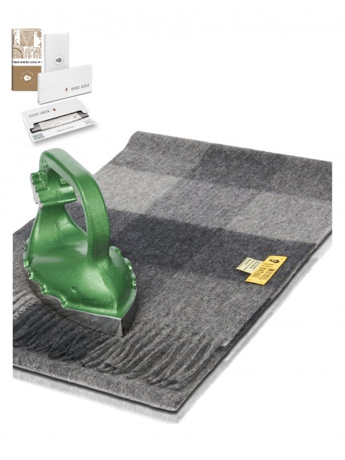 Длиный Шарф из мягчайшей шерсти Merinos (Herringbone) ГЕОГРАФ-ГЕОМЕТРИКОЙ FHsQ.W130_GZ-657/SUR