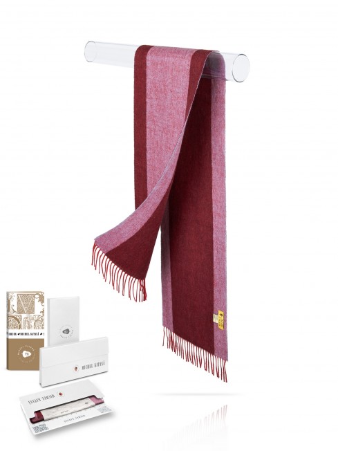 Длиный 2-х СТОРОННИЙ Шарф из мягчайшей шерсти Merinos (Twill) ОМУТ СТРАСТИ FTL.W130_NST-4A/R.ROSU