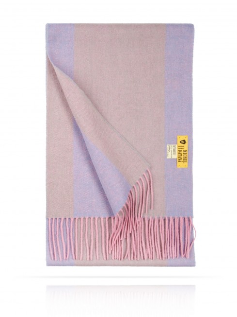Длиный 2-х СТОРОННИЙ Шарф из мягчайшей шерсти Merinos (Twill) ВЕСЕННИЙ ЗАКАТ FTL.W130_NST-4A/ROSE.SUR