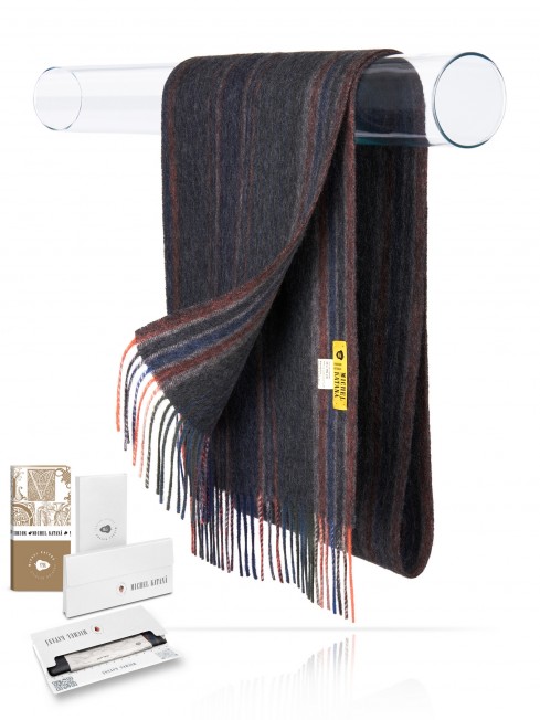 Длиный Шарф из мягчайшей шерсти Merinos (Twill) ПОРТАТИВ ХРОМАТИК FTL.W130_STRIP-52A/TERACH