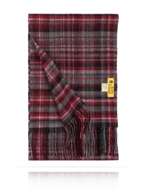 Длиный Шарф из мягчайшей шерсти Merinos (Twill) РУБИН-НА-СИНЕМ FTQ.W120_0643010-2/ROS.GR
