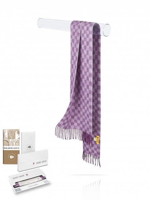 Длиный Шарф из мягчайшей шерсти Merinos (Twill) ШАХ-ГАРМОНИЯ FTQ.W120_NCH-1/PURP