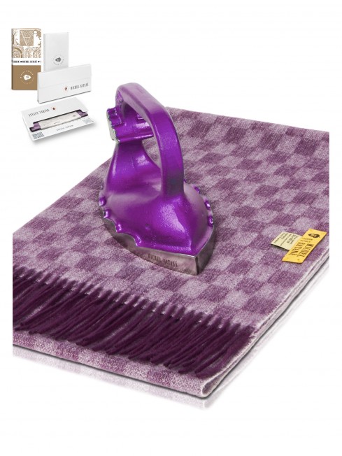 Длиный Шарф из мягчайшей шерсти Merinos (Twill) ШАХ-ГАРМОНИЯ FTQ.W120_NCH-1/PURP
