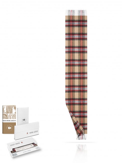 Длиный Шарф из мягчайшей шерсти Merinos (Twill) БЕЖЕВЫЙ ВАЛЬС FTQ.W120_VI-2347-3/LAT.R