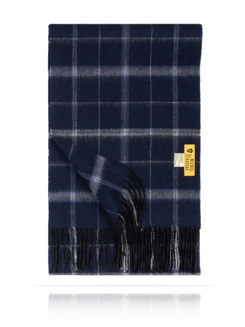 Длиный Шарф из мягчайшей шерсти Merinos (Twill) МОРСКАЯ ТАЙНА FTQ.W130_GZ-650/NAVI.WH