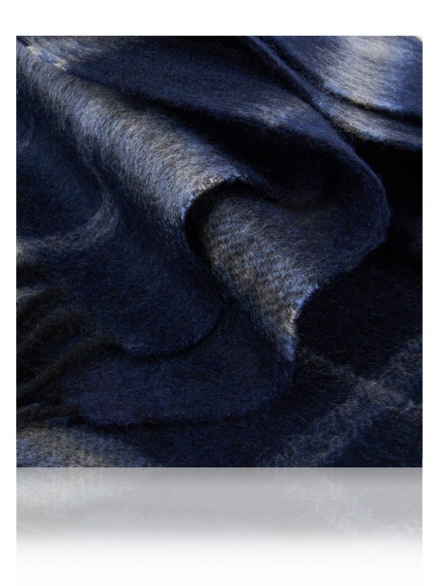 Длиный Шарф из мягчайшей шерсти Merinos (Twill) МОРСКАЯ ТАЙНА FTQ.W130_GZ-650/NAVI.WH