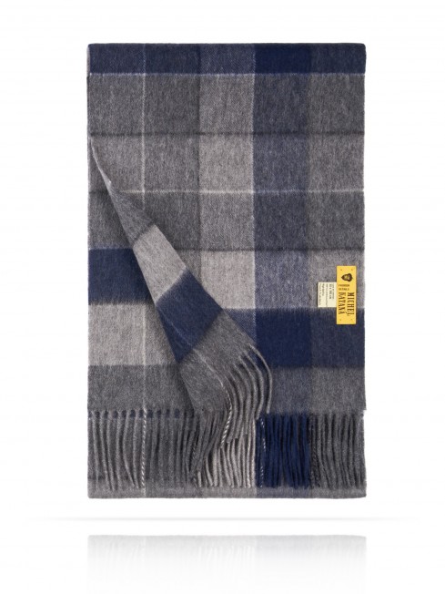 Длиный Шарф из мягчайшей шерсти Merinos (Twill) ГРАФИТОВЫЙ РОСКОШНЫЙ FTQ.W130_GZ-656B/GR.BLEU