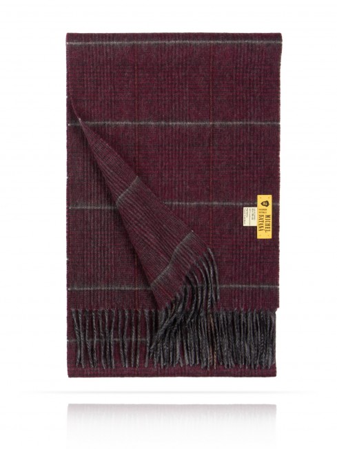 Длиный Шарф из мягчайшей шерсти Merinos (Twill) БАГРОВЫЕ ВЕТРА FTQ.W130_GZ-726B/PLAS.BORD