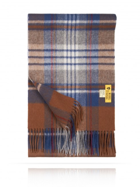 Длиный Шарф из мягчайшей шерсти Merinos (Twill) СИНИЙ В ОБЬЯТИЯХ КЭМЕЛ FTQ.W130_GZ-748B/NUCA