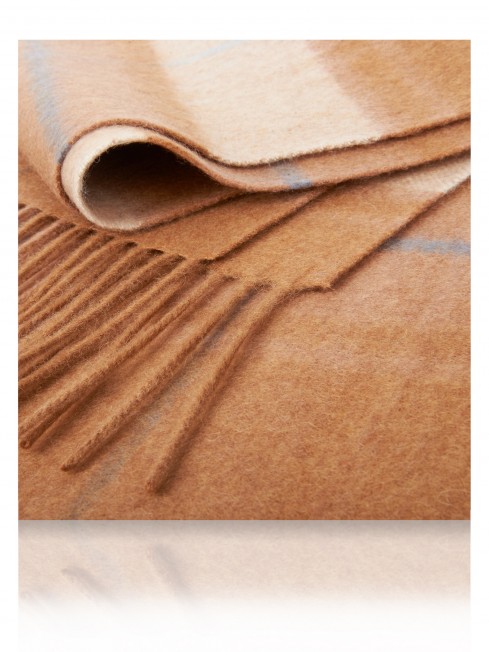 Длиный Шарф из мягчайшей шерсти Merinos (Twill) ОРАНЖЕВЫЕ ОБЪЯТИЯ FTQ.W130_GZ-749C/NUCA.WH