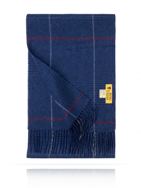 Длиный Шарф из мягчайшей шерсти Merinos (Twill) БЛУ-ЭЛЕГАНТ FTQ.W130_GZ-761A/PLAS.NAV