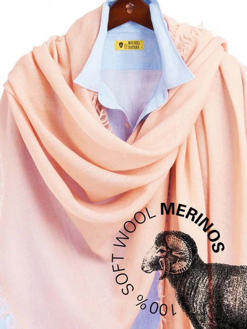 VINTAGE BERGE NEW PEACH, огромный 110*220 см шерстяной Палантин из Шерсти MERINOS, мягкой ручной пряжи средней тяжести. JW100-BERGE/NEW.PEACH