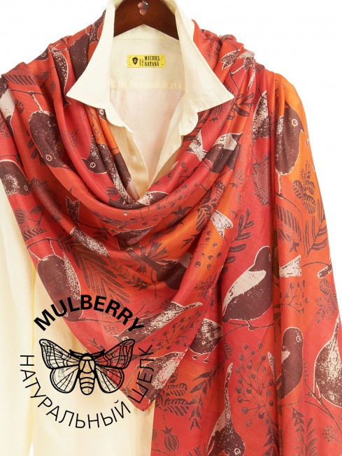 Палантин Женский SN40-BIRDY/CORAL