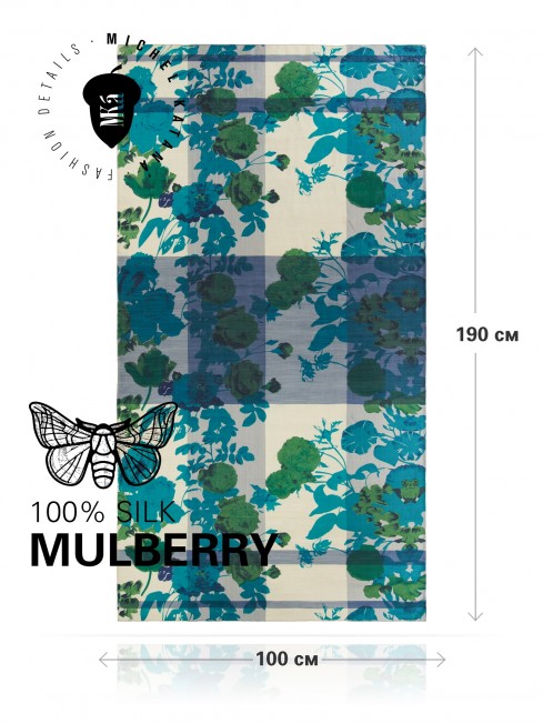 Палантин Женский SN40-WATER.FLOWER/GREEN