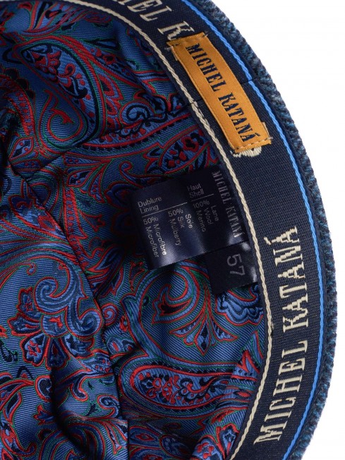 Кепка с козырьком, 8ми-клинка Мужская-Унисекс TWEED EDINBURG MARIN MIST из твида (Плотная Костюмно-Блейзерная ШЕРСТЬ) TWEED.8-EDINBURG/MARIN.MIST