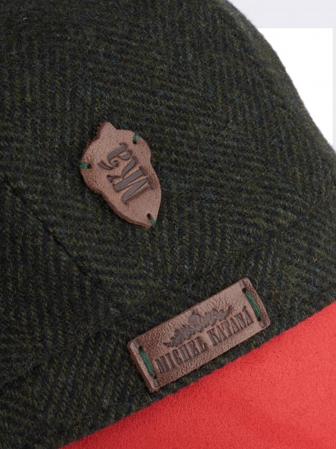 Кепка с козырьком, 8ми-клинка Мужская-Унисекс TWEED EDINBURG MOSS из твида (Плотная Костюмно-Блейзерная ШЕРСТЬ) TWEED.8-EDINBURG/MOSS