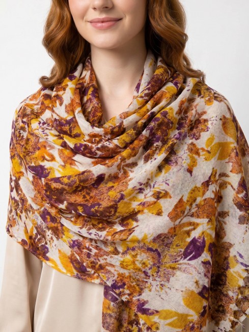 Палантин Женский W40-BOUQUET/LILAS