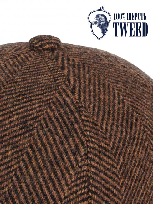 Кепка с козырьком, Бейсболка Мужская-Унисекс TWEED GLASGOW TERRELLE из твида (Плотная Костюмно-Блейзерная ШЕРСТЬ) TWEED.6-GLASGOW/TERRELLE
