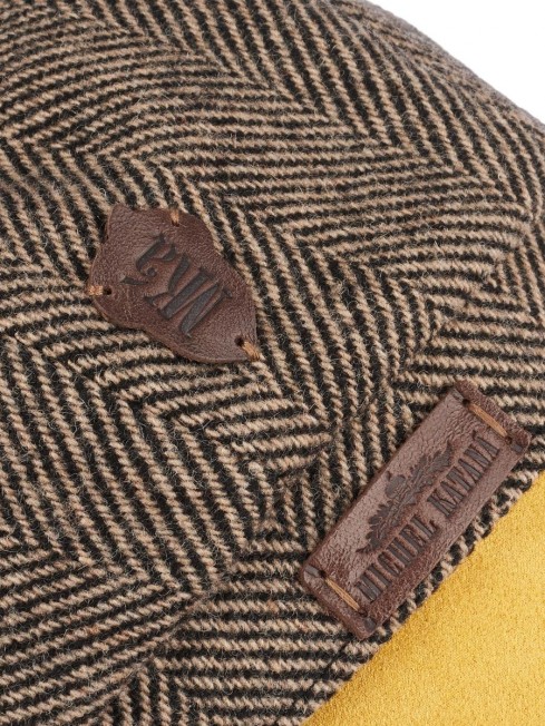 Кепка с козырьком, 8ми-клинка Мужская-Унисекс TWEED EDINBURG LATE MIST из твида (Плотная Костюмно-Блейзерная ШЕРСТЬ) TWEED.8-EDINBURG/LATE.MIST