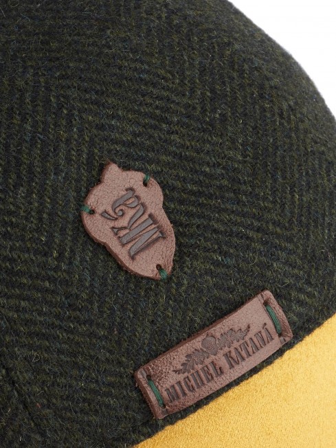 Кепка с козырьком, Бейсболка Мужская-Унисекс TWEED GLASGOW MOSS из твида (Плотная Костюмно-Блейзерная ШЕРСТЬ) TWEED.6-GLASGOW/MOSS