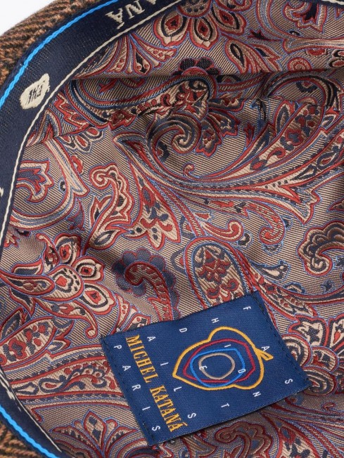 Кепка с козырьком, 8ми-клинка Мужская-Унисекс TWEED EDINBURG TERRELLE из твида (Плотная Костюмно-Блейзерная ШЕРСТЬ) TWEED.8-EDINBURG/TERRELLE