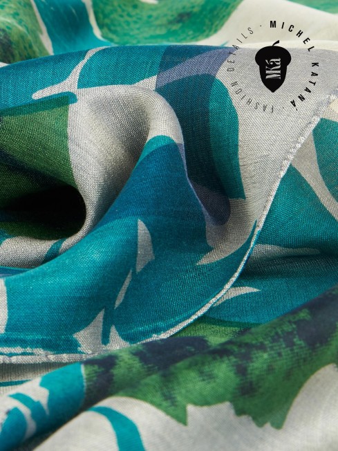 Палантин Женский SN40-WATER.FLOWER/GREEN