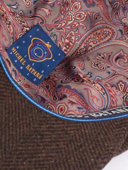 Кепка с козырьком, 8ми-клинка Мужская-Унисекс TWEED EDINBURG ACORN из твида (Плотная Костюмно-Блейзерная ШЕРСТЬ) TWEED.8-EDINBURG/ACORN