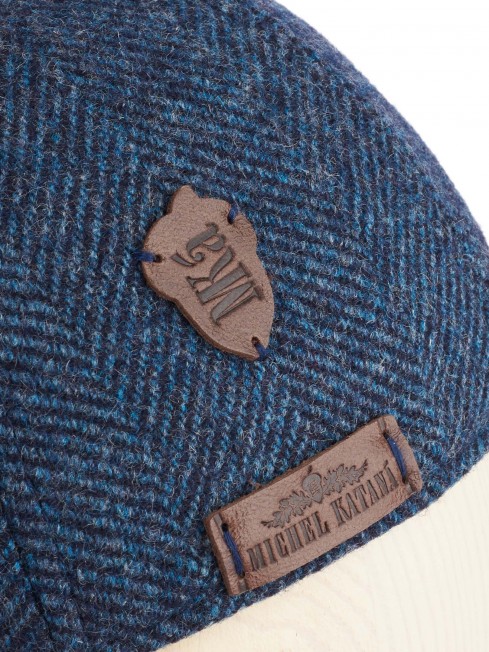 Кепка с козырьком, Бейсболка Мужская-Унисекс TWEED GLASGOW MARIN MIST из твида (Плотная Костюмно-Блейзерная ШЕРСТЬ) TWEED.6-GLASGOW/MARIN.MIST