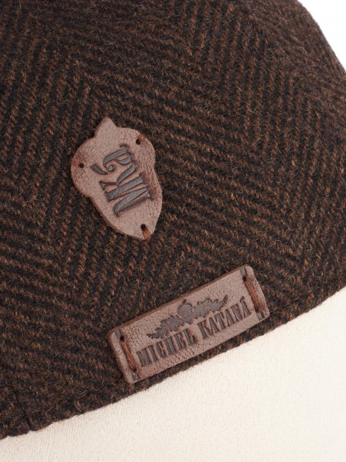 Кепка с козырьком, Бейсболка Мужская-Унисекс TWEED GLASGOW ACORN из твида (Плотная Костюмно-Блейзерная ШЕРСТЬ) TWEED.6-GLASGOW/ACORN