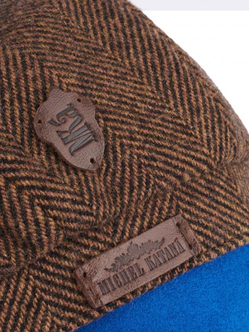 Кепка с козырьком, 8ми-клинка Мужская-Унисекс TWEED EDINBURG TERRELLE из твида (Плотная Костюмно-Блейзерная ШЕРСТЬ) TWEED.8-EDINBURG/TERRELLE