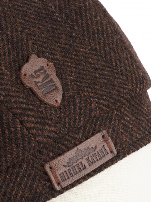 Кепка с козырьком, 8ми-клинка Мужская-Унисекс TWEED EDINBURG ACORN из твида (Плотная Костюмно-Блейзерная ШЕРСТЬ) TWEED.8-EDINBURG/ACORN