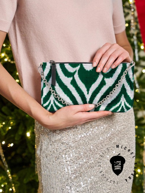 Шелковый (Бахмаль) Клатч-конверт-папка-косметичка FAERIA VIRIDIS! (Свежая фейерия!) FAERIA VIRIDIS!_Thiny/S