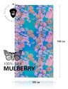 VINTAGE WATER FLOWER BLUE, огромный 100*190см и легчайший полупрозрачный ПАЛАНТИН из натурального Шелка MULBERRY, полностью ручной работы. SN40-WATER.FLOWER/BLUE